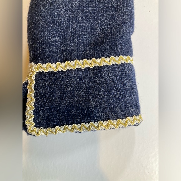 Custom Made Wool with Satin Lining Jacket, Bark Blue with Gold Accents - Picture 4 of 6